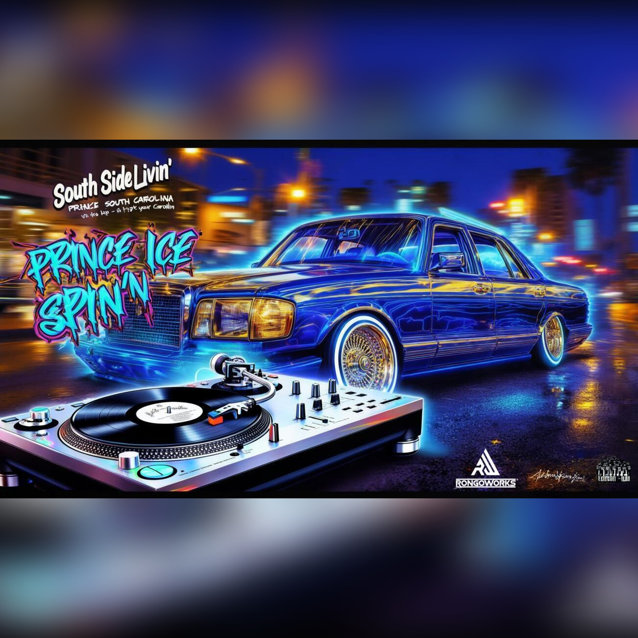 Cover art of the single "South Side Livin' Prince Ice Spin'n" by Rongoworks