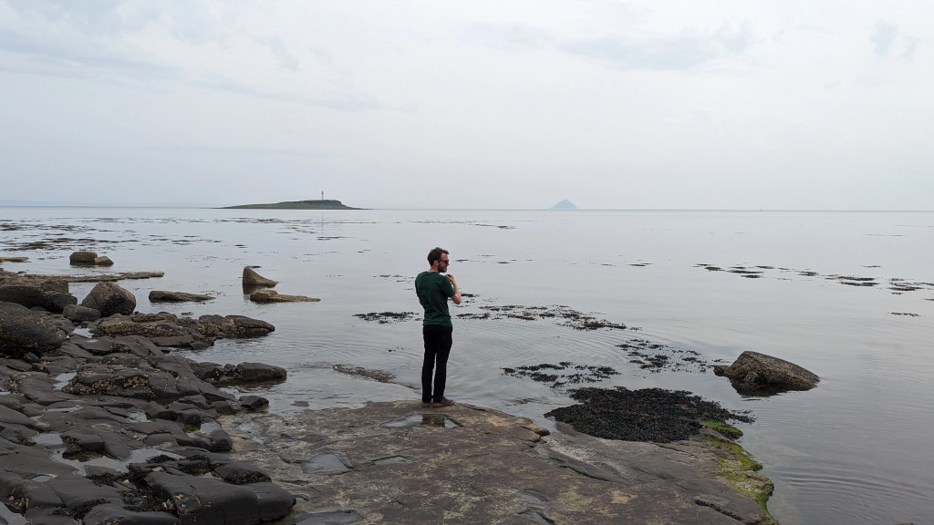 Man, Water, Ocean, Beach, Lake, River, Stones, Ground, Sky, Cloud