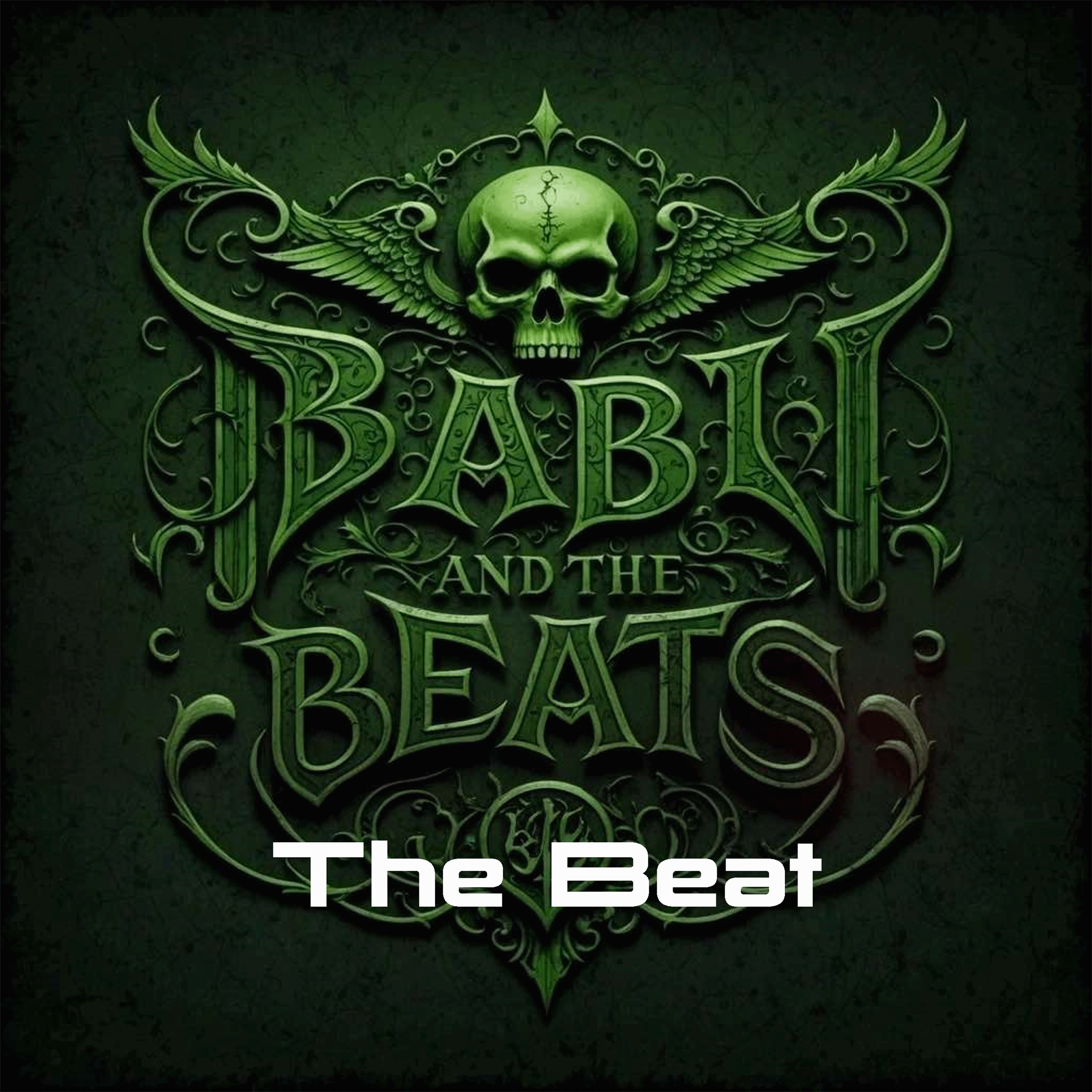 Green, Skull, Beat, Album Cover, Art, Dark, Rock, Metal, Band, Trio