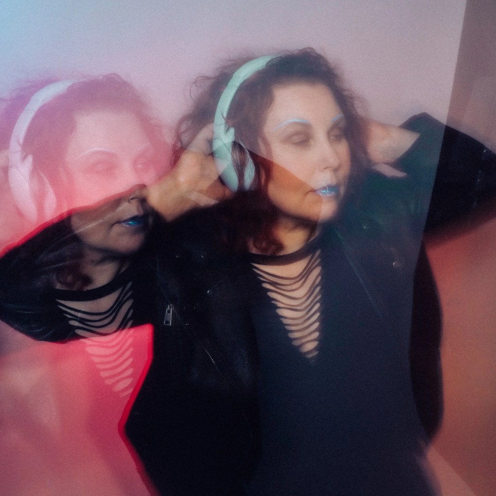 Woman, Headphones, Music, Musician, Artist, Overlay, Dress, Lipstick, ADS, Dark, Red, Exposure, Single, Song